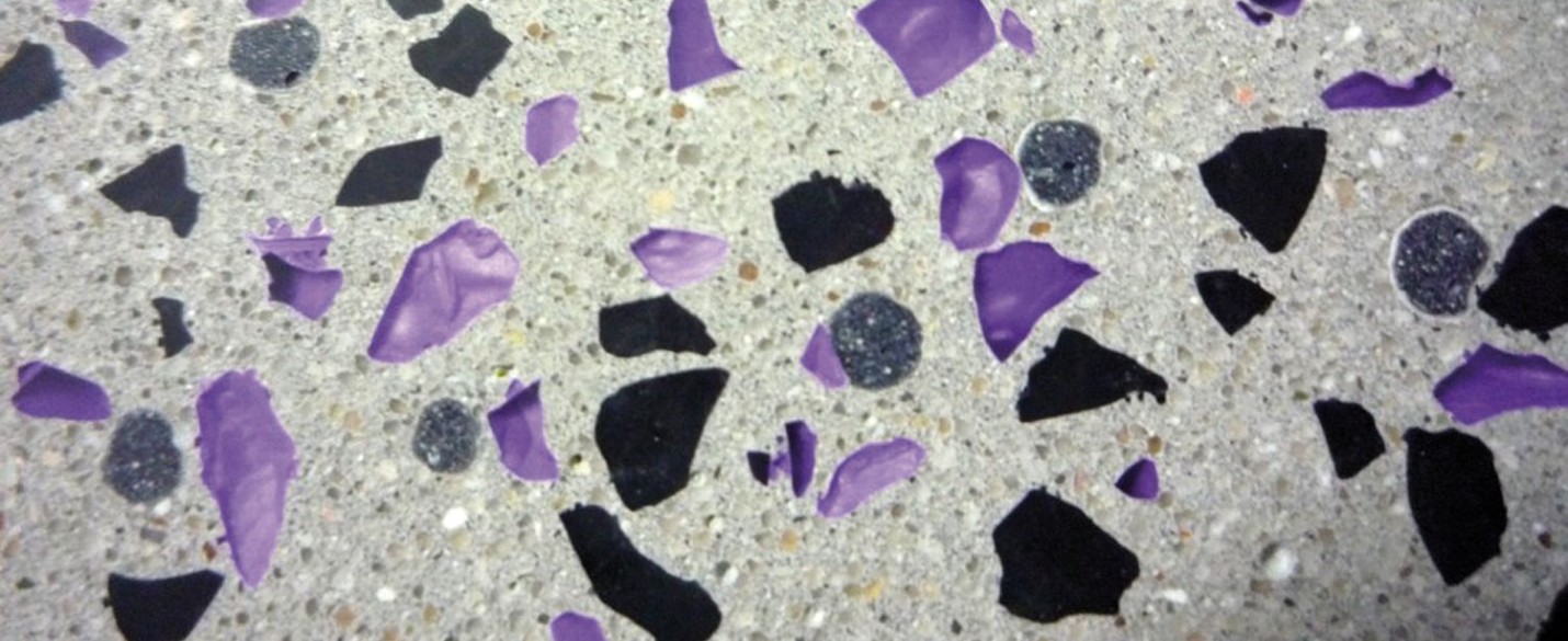 4 FABRINO Glasgranulate Designestrich Musterfläche 1