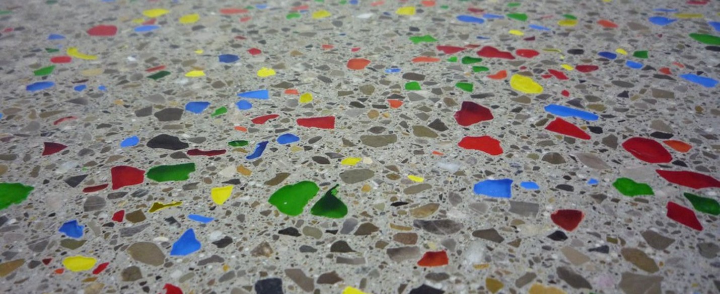 FABRINO Glasgranulate Designestrich Musterfläche